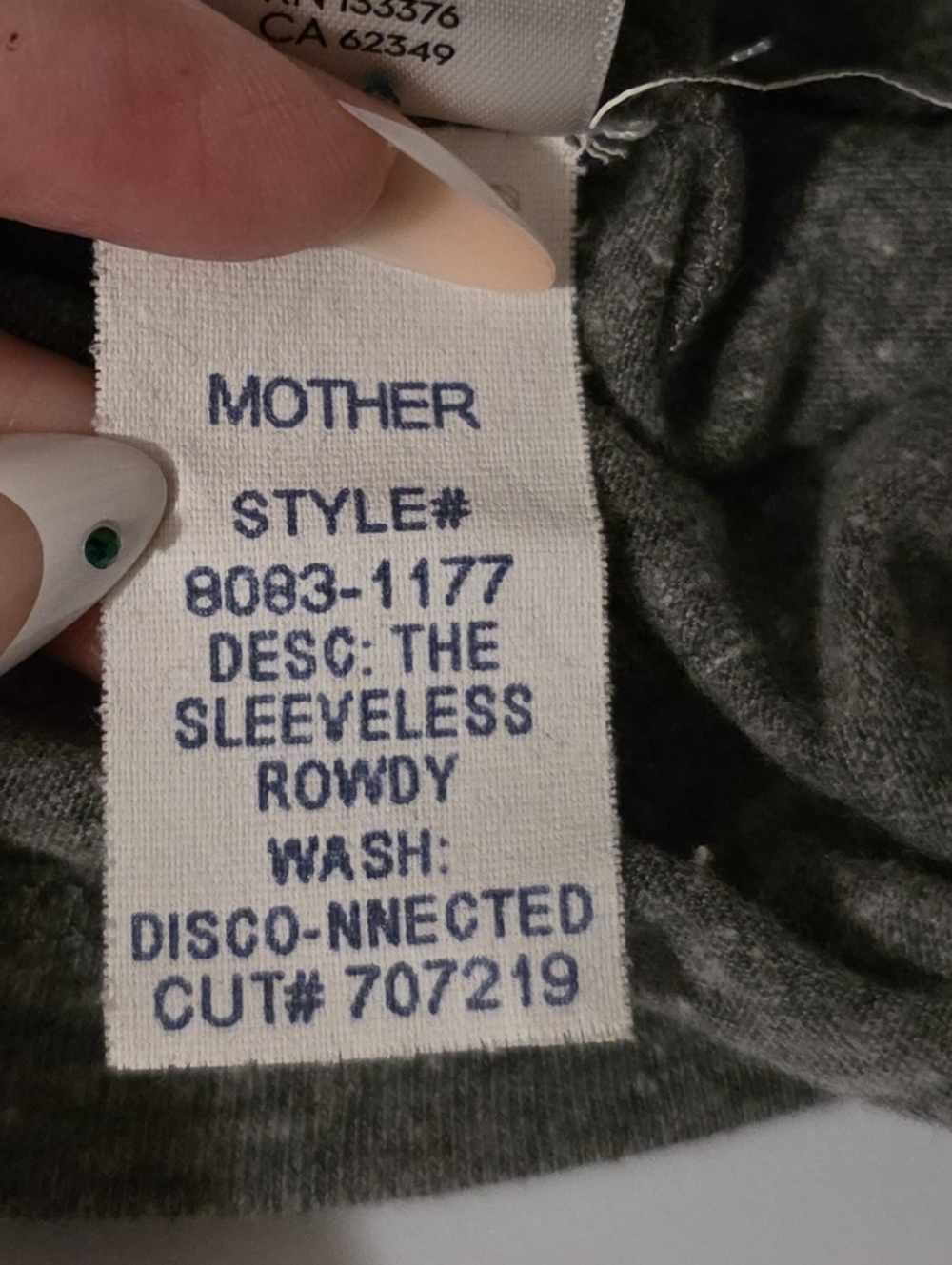 Mother Disconnected Tank The Sleeveless Rowdy Size S - Picture 5 of 6